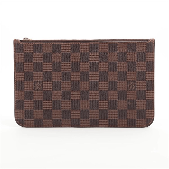 Authentic Louis Vuitton Neverfull MM damier ebene pouch red cherry lining - Picture 2 of 8